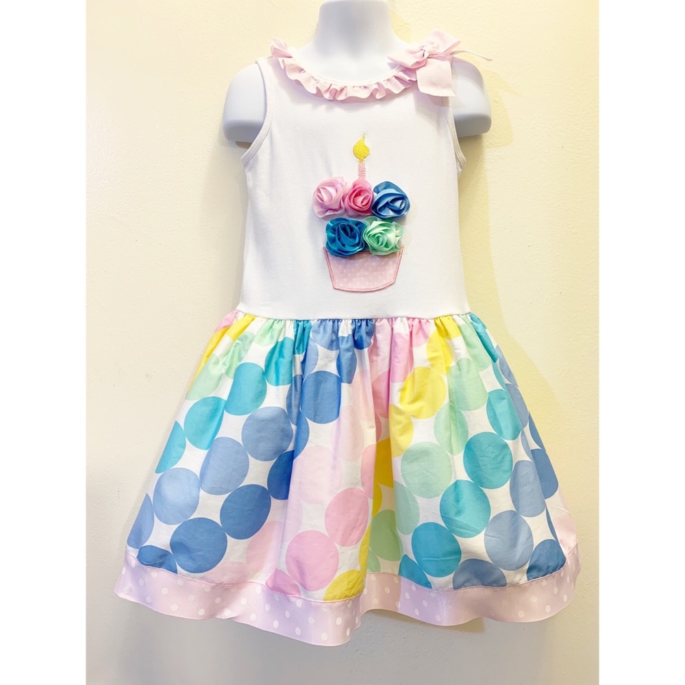 Clearance Baby Girls Cupcake Applique Dress
